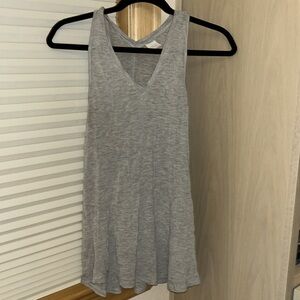 Long Grey Sleeveless Top